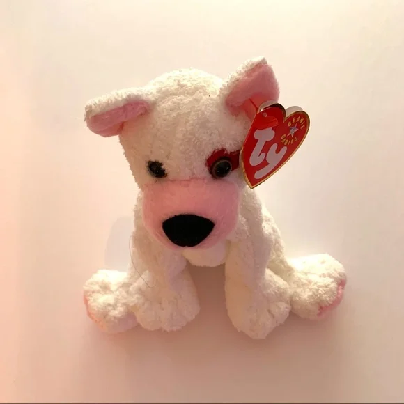 TY Beanie Babies Cupid White Plush Dog 7” New - Picture 6 of 7